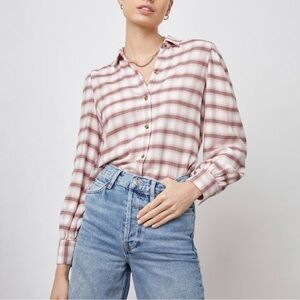 Rails Angelica Mauve Rose Iron Plaid Button Down Shirt Soft Pink Size XL